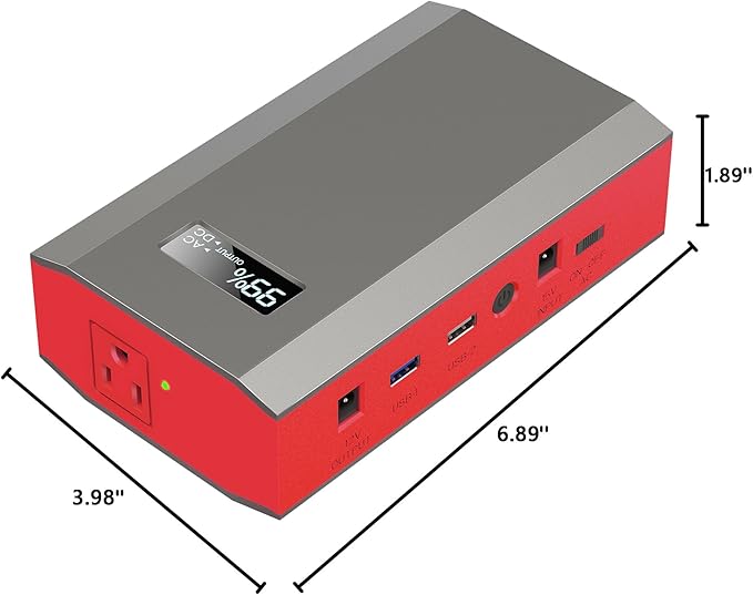 ZeroKor Portable Power Bank with AC Outlet, 65W 110V External Battery Power Pack 23400mAh Portable Laptop Charger Power Source Backup for Outdoor RV Tent Camping Home Smart Device Emergency -Grey Red