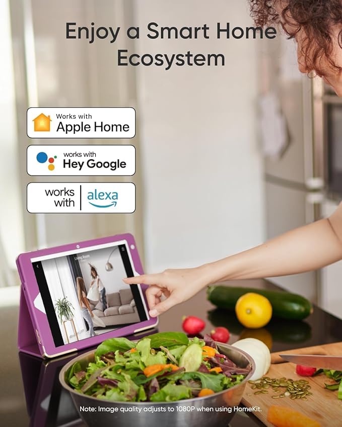 eufy Security Indoor Camera E30, Latest Generation, 4K UHD Security Camera, Pet/Dog/Baby Camera with Phone app, Color Night Vision, Human/Pet Auto Tracking, 360 Pan-Tilt, Works with Homekit, White