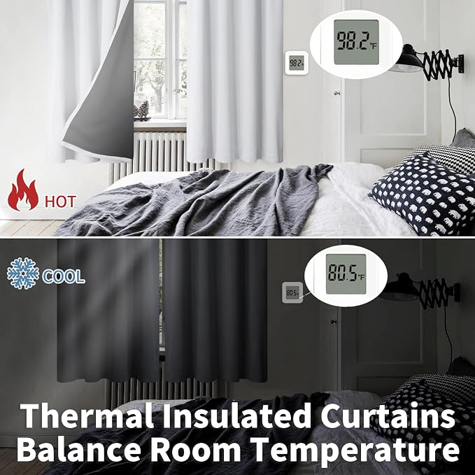 BGment Greyish White Blackout Curtains - Image 4