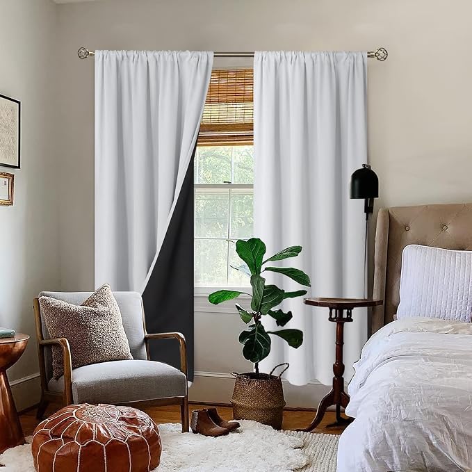 BGment Greyish White Blackout Curtains - Image 2