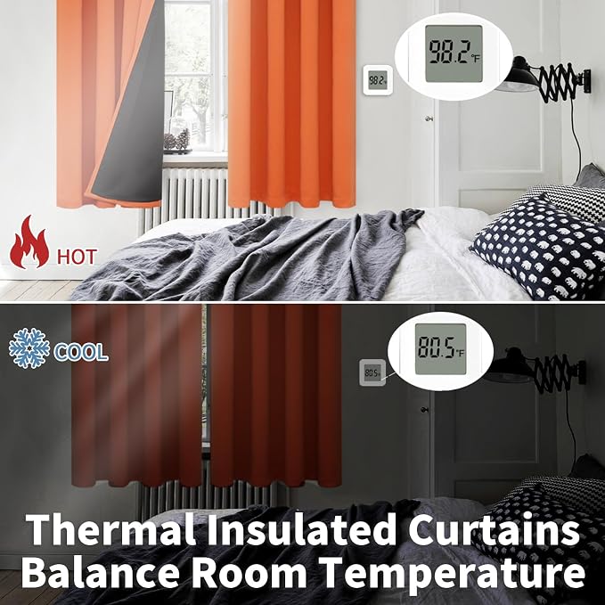 BGment Burnt Orange Blackout Curtains - Image 4
