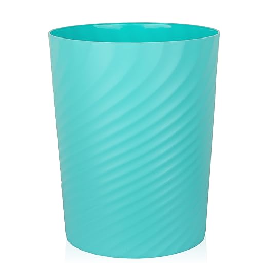 UUJOLY Plastic Small Bathroom Trash Can Wastebasket Garbage Can, Light Blue | by UUJOLY
