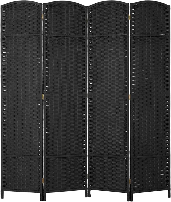 Room Divider 4 Panel 5.6 FT Tall Privacy Screen Waterproof Wood Frame Partition by PayLessHere