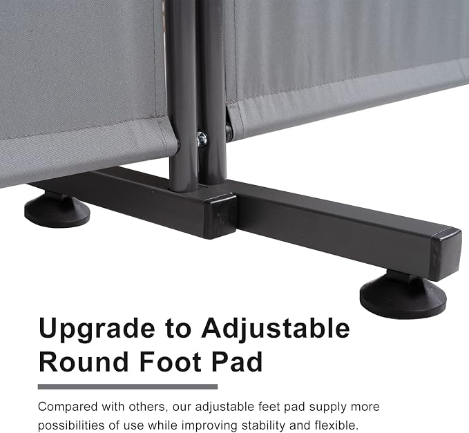 Room Divider 3 Panel Folding Privacy Screen, Round Pad Design Wall Divider | - Image 2