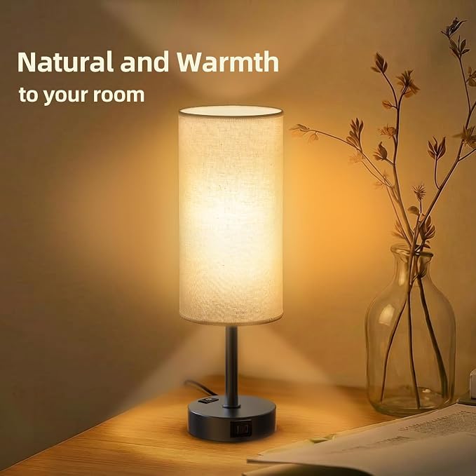 Table Lamp for Nightstand, High-Sensitivity Touch, 3-Level Dimmable Bedside Lamp - Image 8