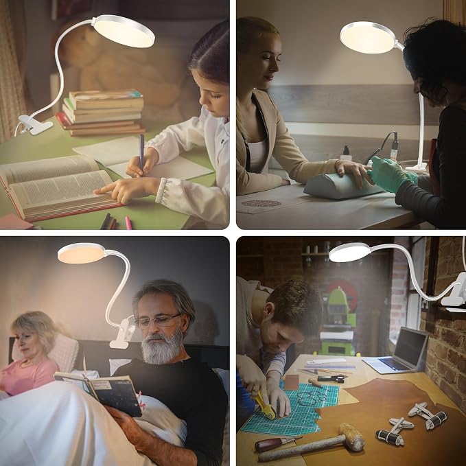 iFalarila Reading Light with Remote, LED Desk Lamp Clip on RA>95 Dimmable - Image 8