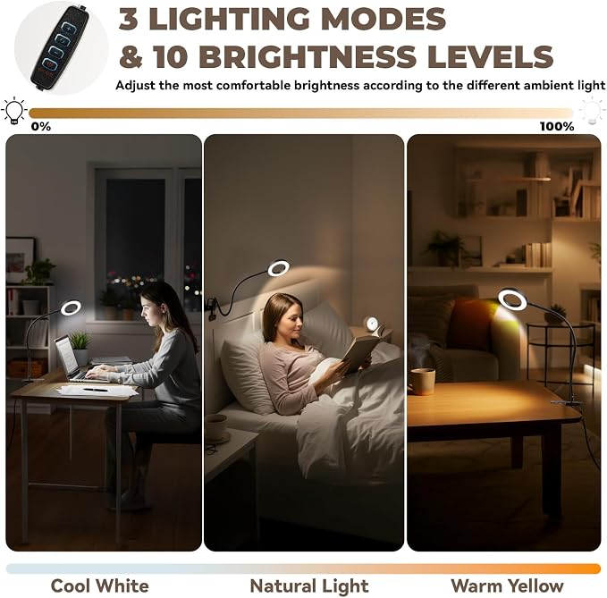 LALISU Clip on Lamp, 5X Magnifying Glass - Image 3