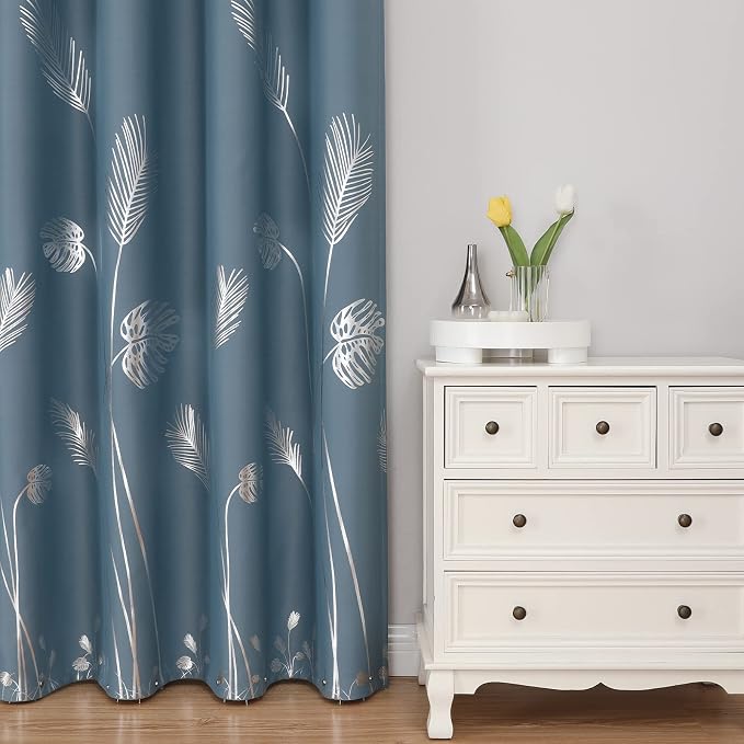 Stone Blue Blackout Curtains for Living Room, Room Darkening Curtains - Image 2