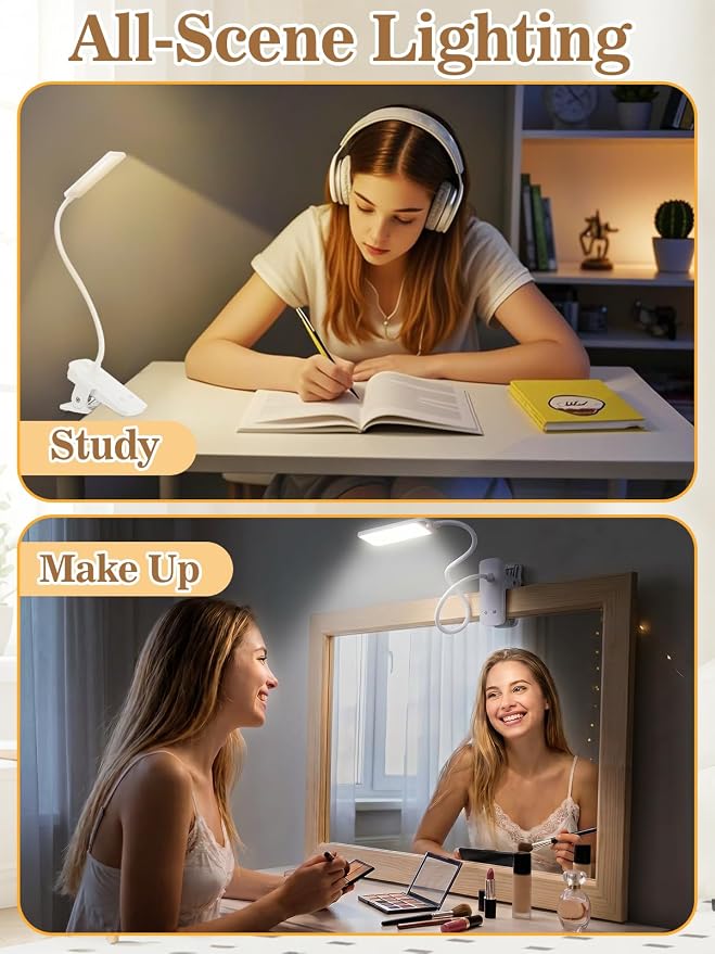 Eye Caring Clip on LED Bed Light 5 Color 5 Brightness Rechargeable Wireless | - Image 7