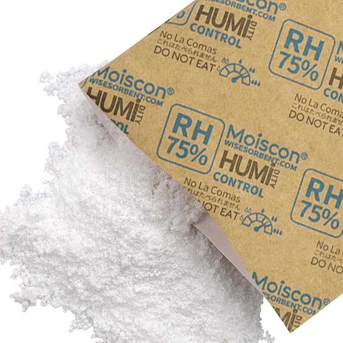 Wisesorb 75% Two-Way Humidity Control Packs - 60 Gram - 120 Pack - Moisture Control Packets Individually Wrapped for Storing 1 lb, Humidifier Packs for Storage Containers Hydration Packets