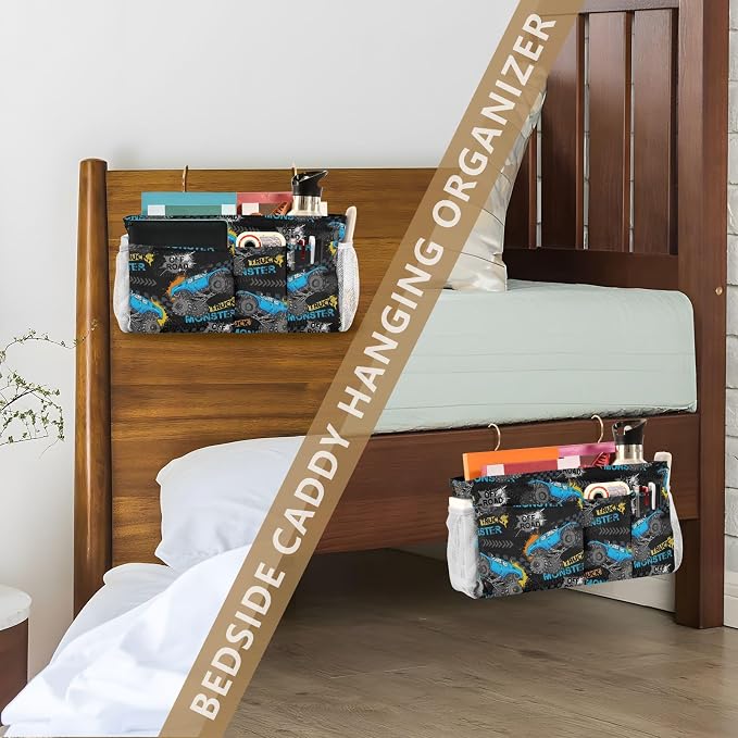 Monster Truck tag8 Bedside Caddy Storage Bag Bedside Organizer - Image 7