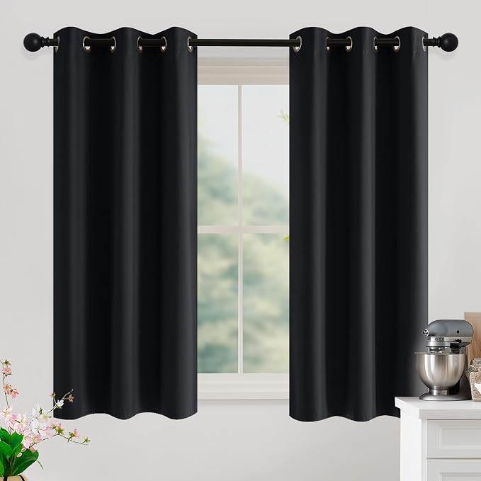 NICETOWN 100% Black Out Curtains 54 Inches Long 2 Panels by NICETOWN