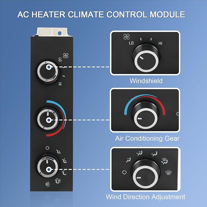 DICMIC Front A/C Heater Climate Control Module Compatible with 2001-2014 Chevrolet Express 1500 GMC Savana 1500 2001-2021 Chevrolet Express 2500 3500 GMC Savana 2500 3500 Replace# 599-293, ‎15773676