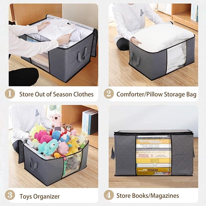 WiseLife Clothes Storage Bags 100L, Large Capacity Blanket Storage Containers - Image 4