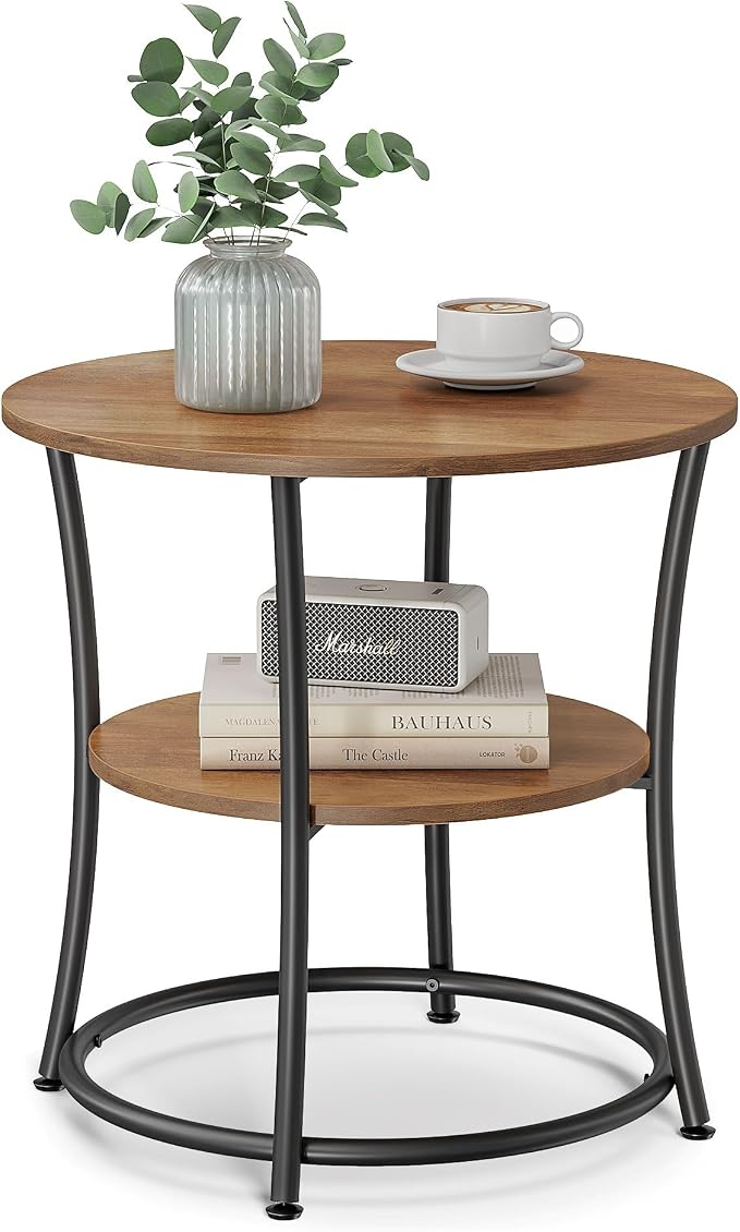 VASAGLE 21.7-Inch Round Side Table, 2-Tier End Table | Nightstand by Unknown