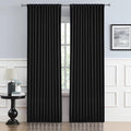Black Curtains for Sliding Glass Door, 2 Panels, W70 x L84 | Blackout Temporary by DUALIFE