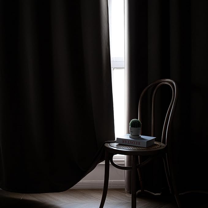 IGEMAEVE Blackout Curtains & Drapes Khaki 100" W x 84" L | Bedroom | Living - Image 8