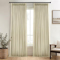 102 Inches Long 100% Blackout Natural Linen Curtains, Farmhouse Pinch Pleated by Topfinel