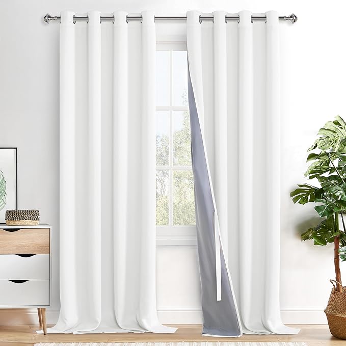 XWZO 100% Blackout Curtains 108 Inches Long by XWZO
