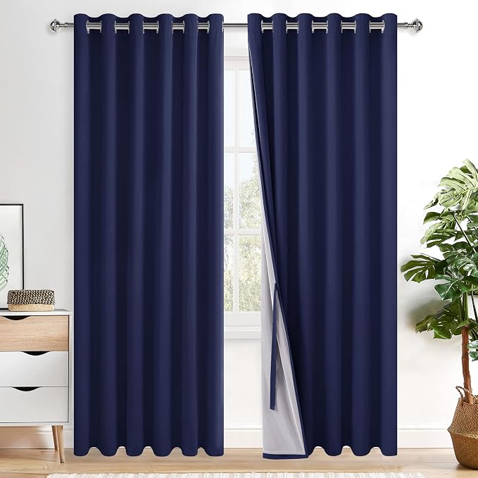 XWZO 100% Blackout Curtains 2 Panels by XWZO