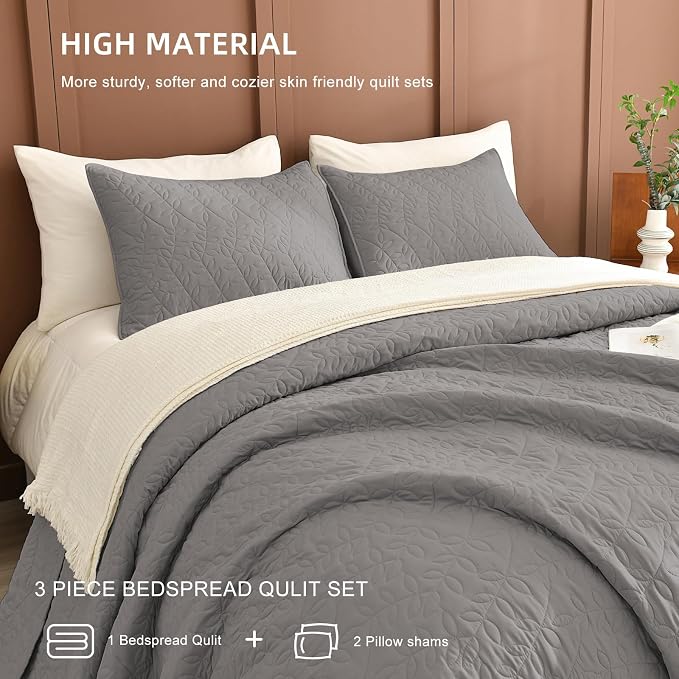 Lady Ann Gray Oversized King Bedspread 120x120 - Image 7