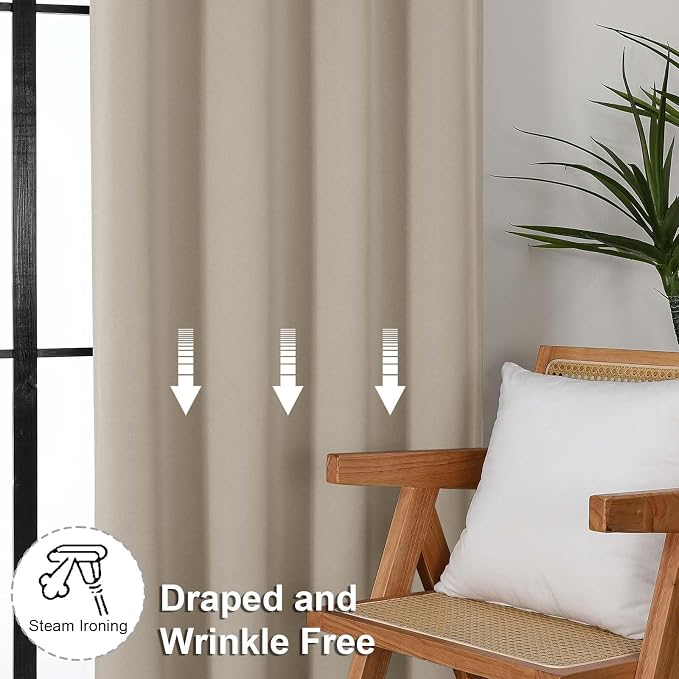 Simplebrand Biscotti Beige Blackout Curtains - Image 7