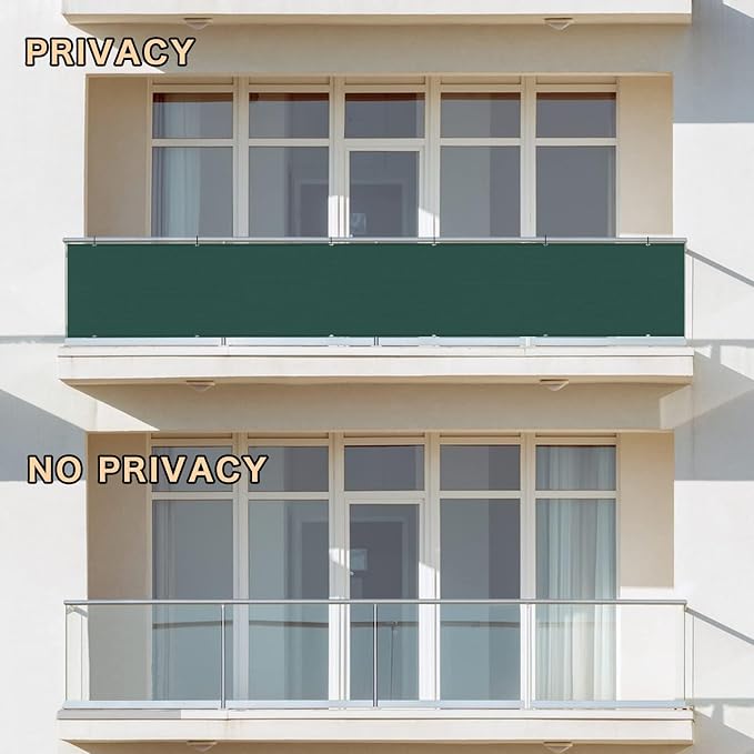Custom Size 3'x2' Dark Green Balcony Privacy Screen 90% UV Block | Windscreen - Image 5