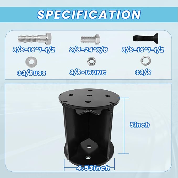 FLOVENTIS 5" Straight Air Helper Spring Spacer, Heavy-Duty Steel Compatible with Ford F150/F250/F350, Chevy, GMC, Ram, Toyota Air Springs Lift Spacer (7X1271)
