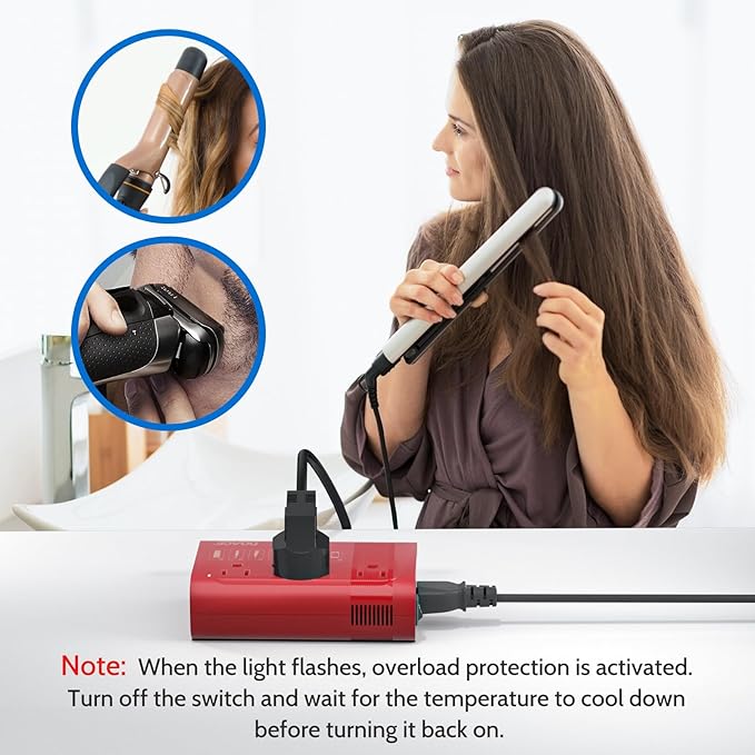 DOACE 350W Voltage Converter, Ai 220V to 110V Converter and 50Hz to 60Hz Transformer, Power Convert Adapter Combo US to AU, UK, European Travel Plug Adapter for Hair Straightener Laptop Cell Phone
