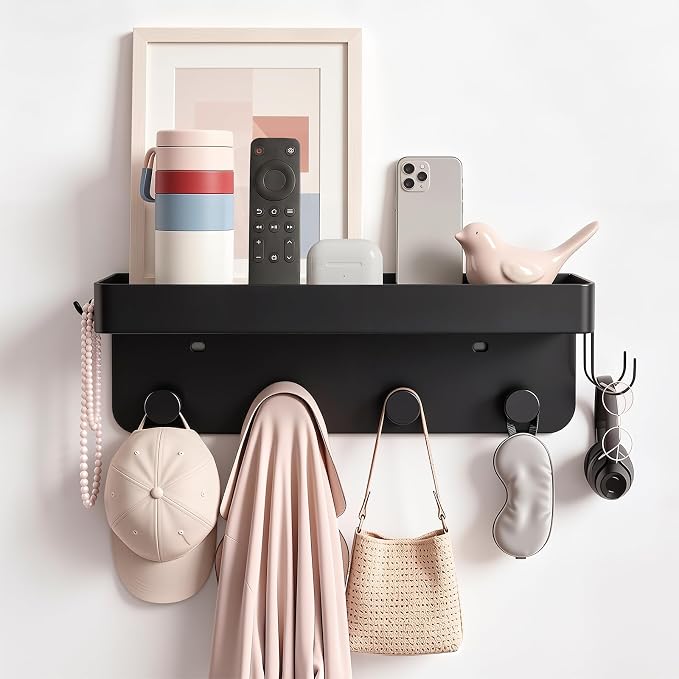 Floating Shelves Bedside Shelf Stick On Organizer Dorm Essential | Space Saving by Dovyn