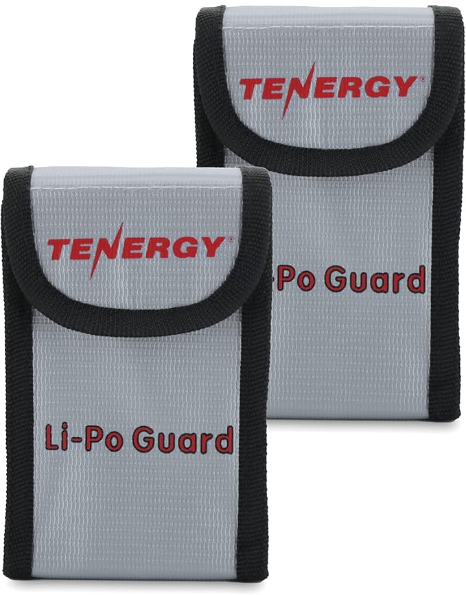 Tenergy 2 Pack, Fire Retardant Lipo Bags, Battery Bags for Charging and Storage, 5.5x3.5x2 inches Each
