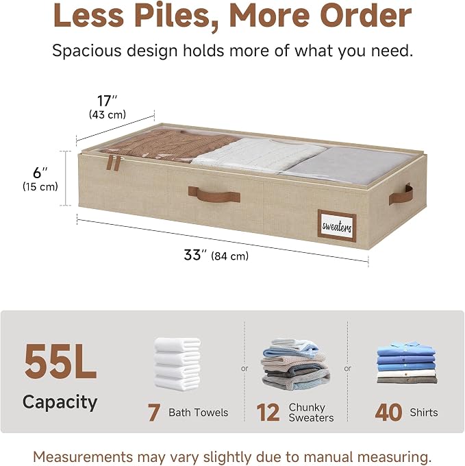 StorageWorks 6 Inch Low Profile Under Bed Storage Containers - Image 2