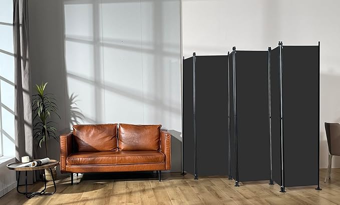 MAYOLIAH 6 Panel Room Divider Folding Privacy Screen 6ft Tall Partition | by MayoliahHome