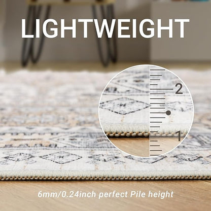 zesthome Washable Runner Rug 2.5x8 - Stain Resistant Entryway Rug,Ultra-Thin Kitchen Rugs, Anti Slip Backing Runner Rugs for Entrance Laundry Room Indoor Hallway (Beige,2.5'x8')