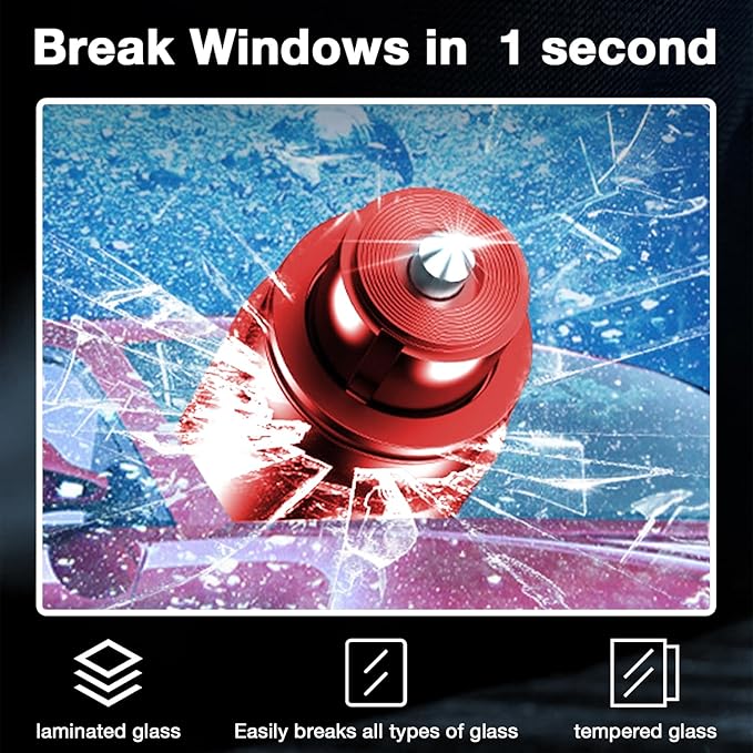 MOTORBUDDY Window Breaker Seatbelt Cutter, Car Window Breaker Tool, Emergency Glass Breaker and Auto Escape Tool，Car Accessories for Women