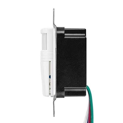 Maxxima Occupancy Vacancy Motion Sensor PIR Wall Switch, 3-Way or Single Pole Wall Plate Included, Commercial or Residential, 120-277V