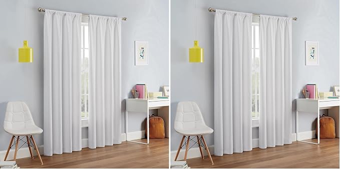 Eclipse Kendall Modern Blackout Thermal Rod Pocket Window Curtain by EclipseCurtains