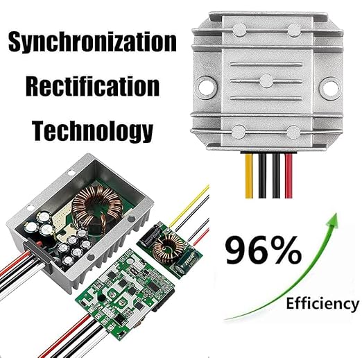 12V to 24V 3A DC Converter - Durable, Waterproof Step-Up Voltage Regulator and Power Boost Transformer, Ideal for Golf Carts & Club Cars