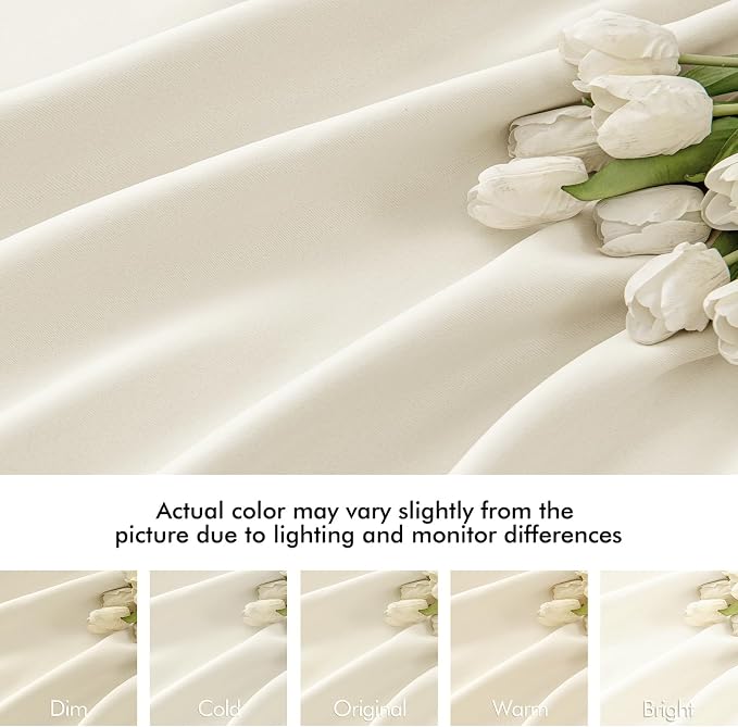 MIULEE Birch Back Tab Blackout Curtains 52x72 Inches Long 2 Panels Set | Rod - Image 8