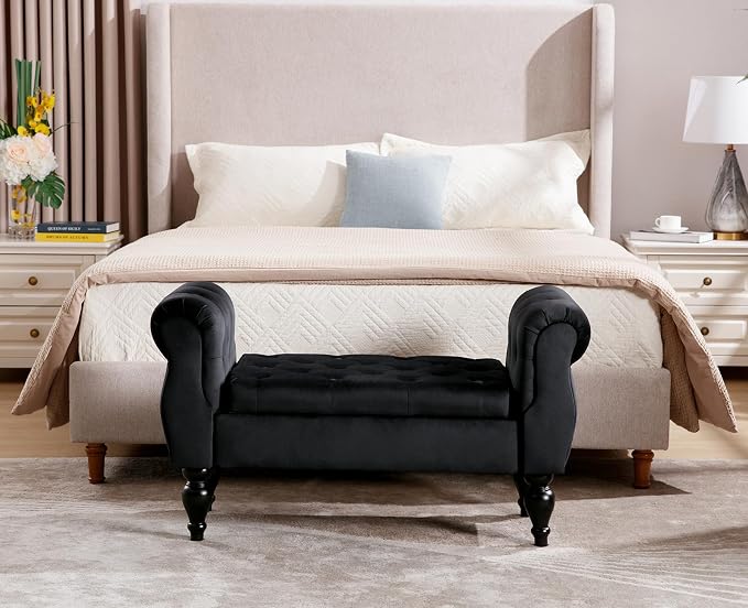 Storage Bench for End of Bed Bedroom, 39.7" Modern Ottoman Bench - Image 8