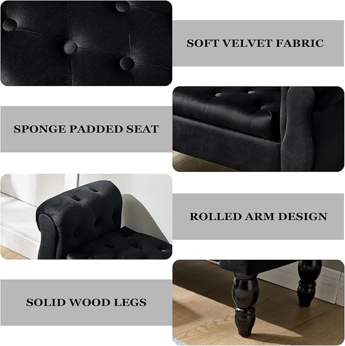 Storage Bench for End of Bed Bedroom, 39.7" Modern Ottoman Bench - Image 5