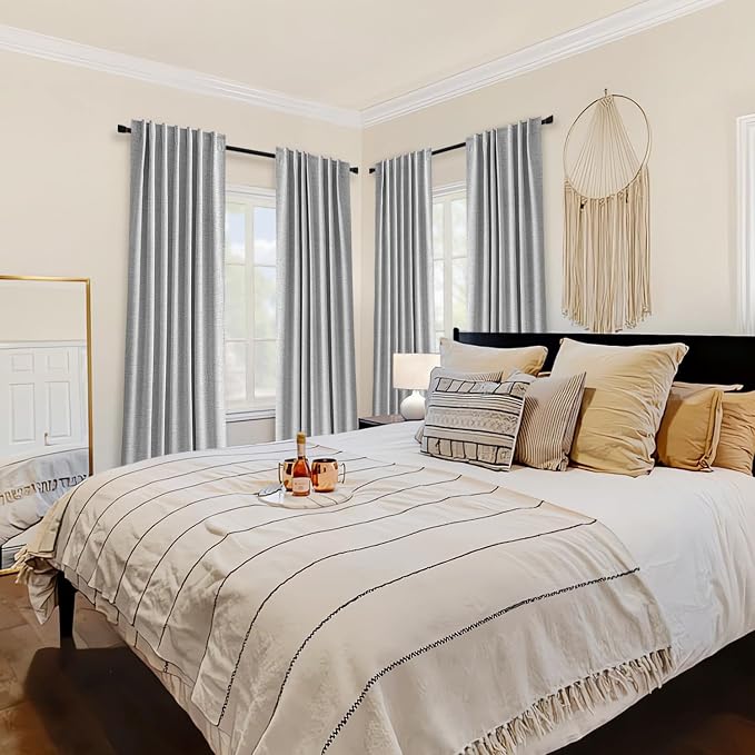 MIULEE 100% Blackout Curtains 84 inches Long Linen Curtains & Drapes - Image 4