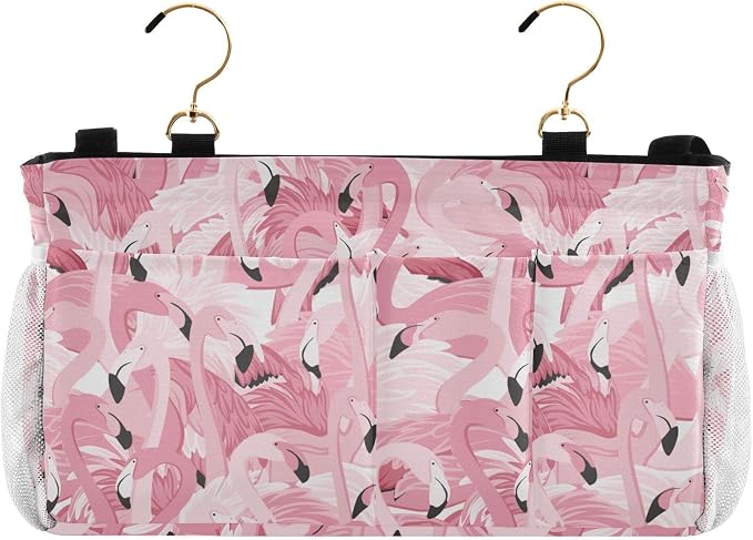 Pink Flamingo tag8 Bedside Caddy Storage Bag Bedside Organizer - Image 2
