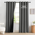 NICETOWN Grey 100% Blackout Curtains 84 inch Long by NICETOWN