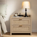 SICOTAS Rattan Night Stand for Bedroom, Bedside Table by SICOTAS