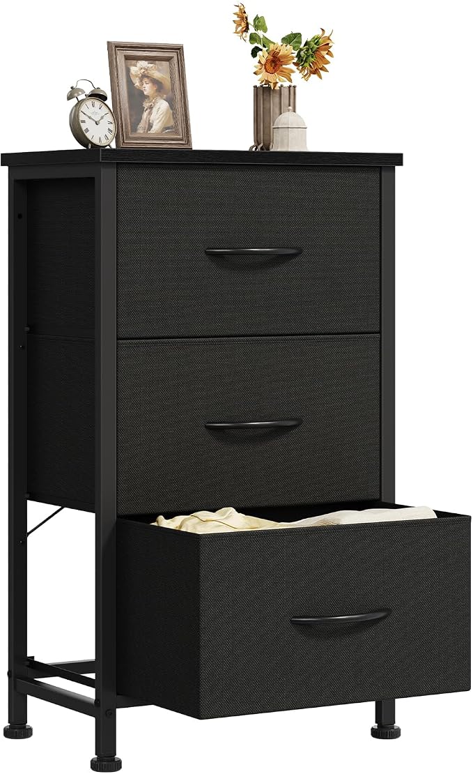 DUMOS 3 Drawer Nightstand for Bedroom, Small Night Stand Chest of Drawers | by DumosLifestyle