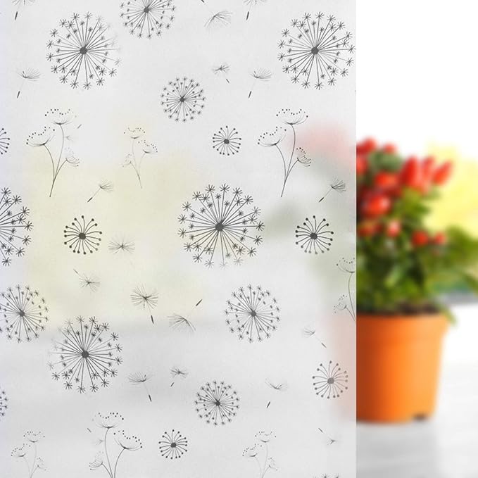 Window Privacy Film 4D Decorative Stained Glass Decals Static Cling Window by FILMGOO