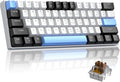 Camiysn 60% Mechanical Gaming Keyboard,Mixed Color Keycaps Gaming Keyboard with Brown Switches, Detachable Type-C Cable Mini Keyboard with Blue LED Light for PC/Laptop