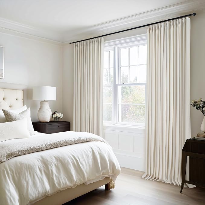 Ivory Velvet Curtains 96 Inches Long 1 Panel Super Soft Velvet Elegant - Image 6