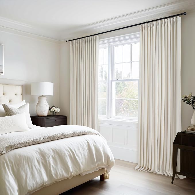Ivory Velvet Pinch Pleated Curtains 84 Inches Long - Image 6